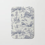 Blue Toile de Jouy Bath Mat Gallery Image 1