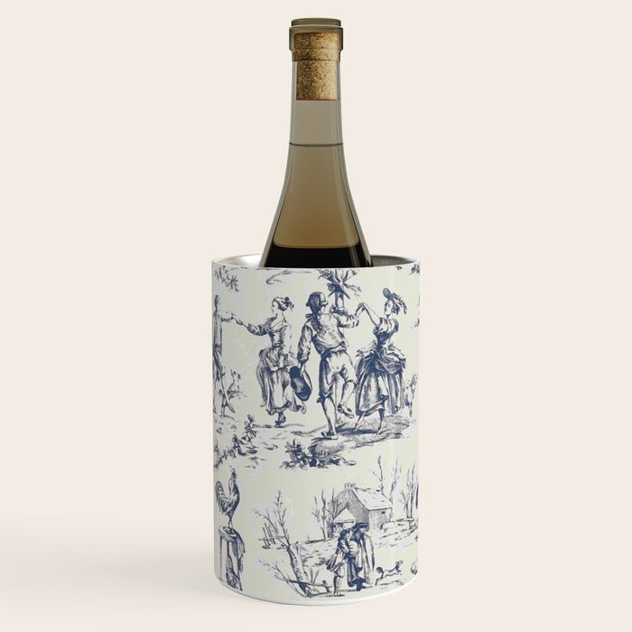 Blue Toile de Jouy Wine Chiller Gallery Image 2