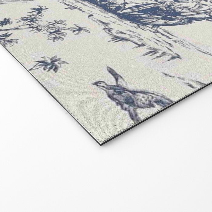 Blue Toile de Jouy Welcome Mat Gallery Image 2