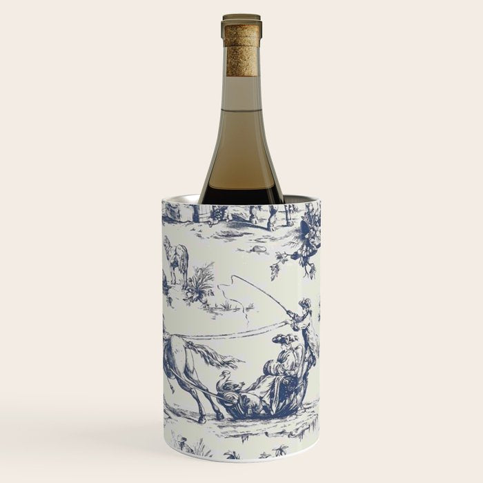 Blue Toile de Jouy Wine Chiller Gallery Image 3