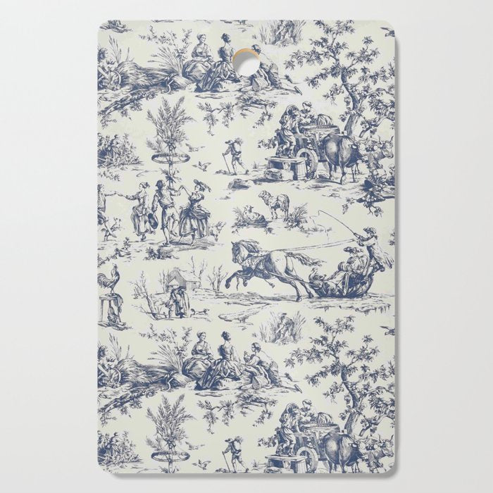 Blue Toile de Jouy Cutting Board Gallery Image 1