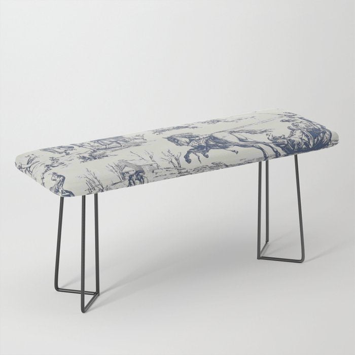 Blue Toile de Jouy Bench Gallery Image 1