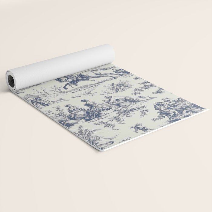 Blue Toile de Jouy Yoga Mat Gallery Image 2