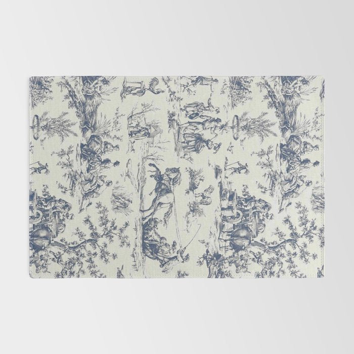 Blue Toile de Jouy Rug Gallery Image 2