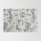 Blue Toile de Jouy Rug Gallery Image 2