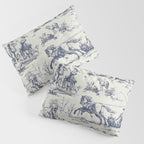 Blue Toile de Jouy Pillow Sham Gallery Image 3