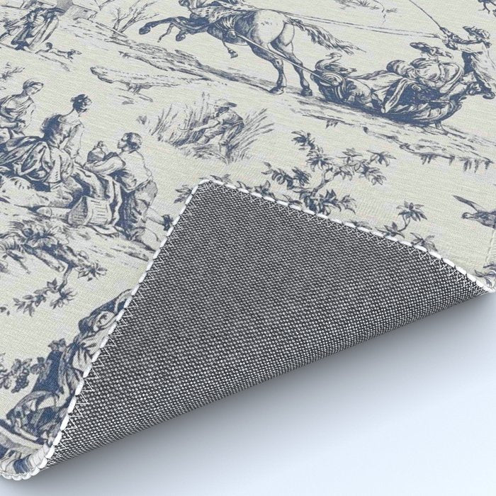 Blue Toile de Jouy Rug Gallery Image 4