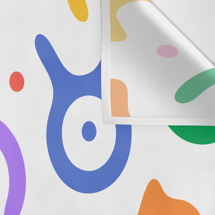 Colorful fun doodle symbol art pattern Wall Tapestry Gallery Image 3