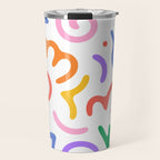 Colorful fun doodle symbol art pattern Travel Mug Gallery Image 1