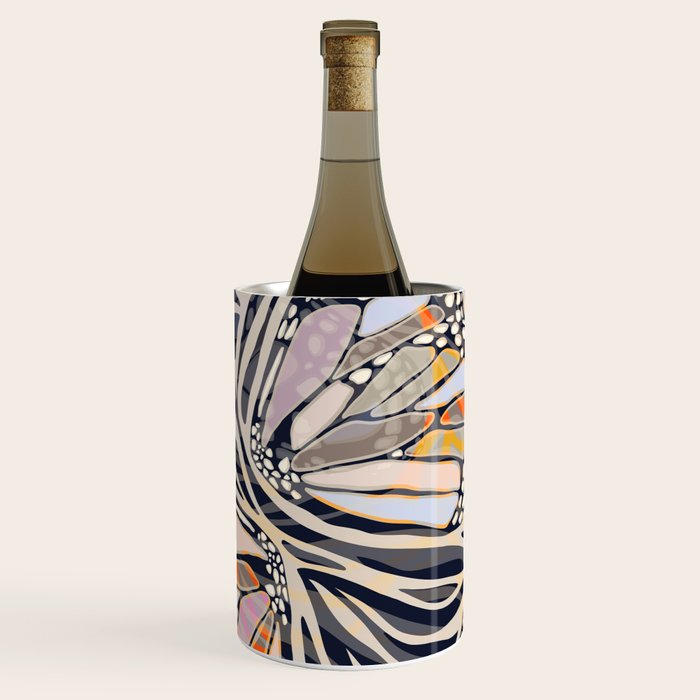 Abstract Retro Boho Butterfly Zebra Pattern â¢ Earthy Nature Wine Chiller Gallery Image 2