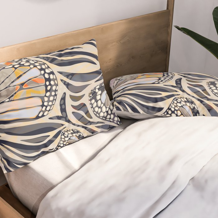 Abstract Retro Boho Butterfly Zebra Pattern â¢ Earthy Nature Pillow Sham Gallery Image 2