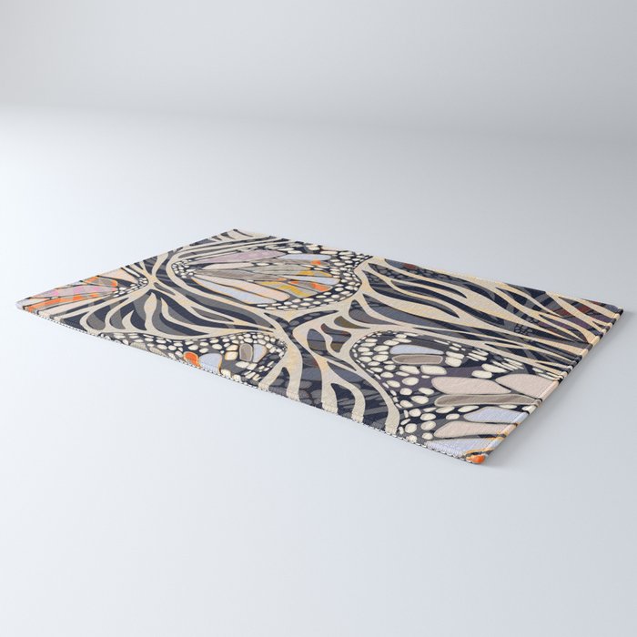 Abstract Retro Boho Butterfly Zebra Pattern â¢ Earthy Nature Rug Gallery Image 3