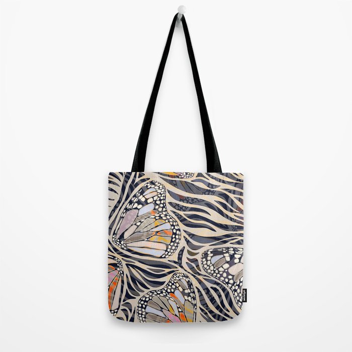 Abstract Retro Boho Butterfly Zebra Pattern â¢ Earthy Nature Tote Bag Gallery Image 2