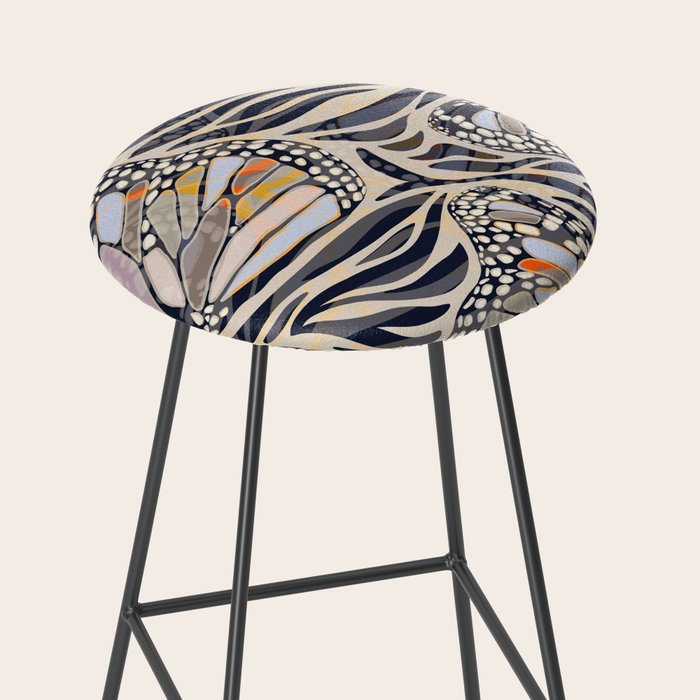 Abstract Retro Boho Butterfly Zebra Pattern â¢ Earthy Nature Stool Gallery Image 2