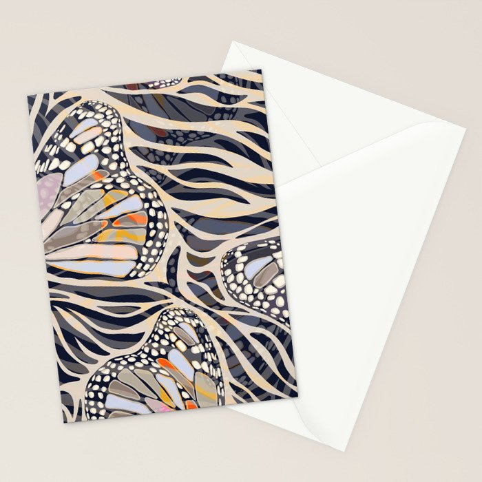Abstract Retro Boho Butterfly Zebra Pattern â¢ Earthy Nature Stationery Card Gallery Image 2