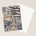 Abstract Retro Boho Butterfly Zebra Pattern â¢ Earthy Nature Stationery Card Gallery Image 2