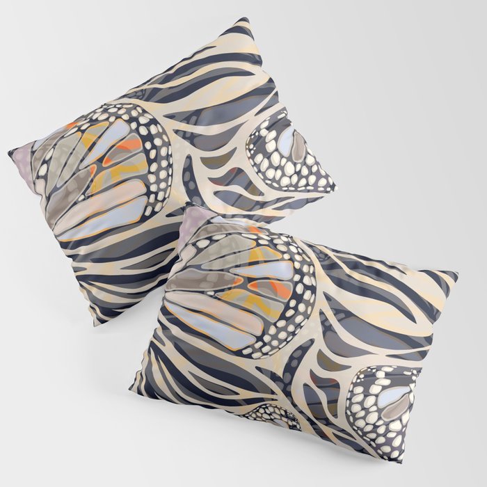 Abstract Retro Boho Butterfly Zebra Pattern â¢ Earthy Nature Pillow Sham Gallery Image 3