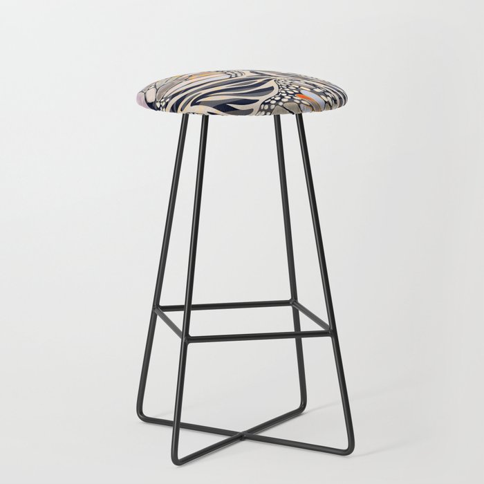 Abstract Retro Boho Butterfly Zebra Pattern â¢ Earthy Nature Stool Gallery Image 1