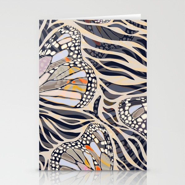 Abstract Retro Boho Butterfly Zebra Pattern â¢ Earthy Nature Stationery Card Gallery Image 2