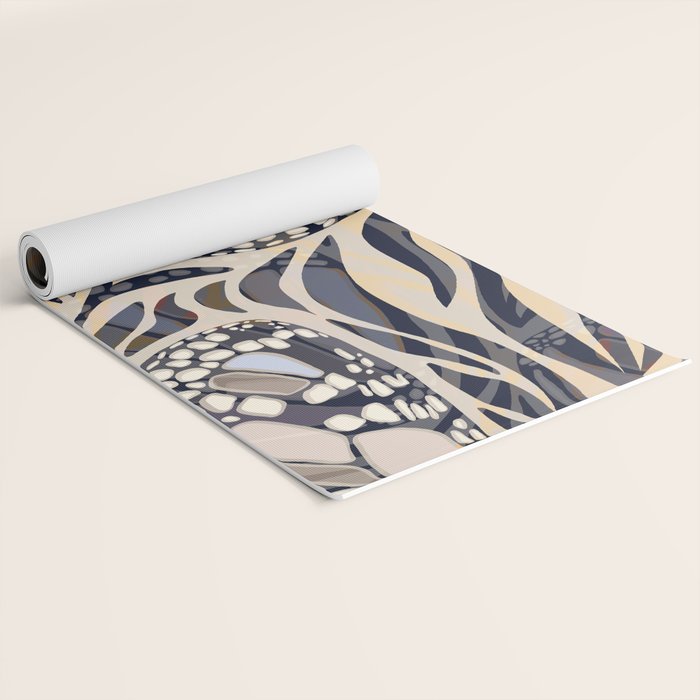 Abstract Retro Boho Butterfly Zebra Pattern â¢ Earthy Nature Yoga Mat Gallery Image 2