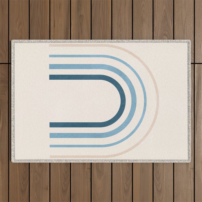 minimal geometric art 4 Outdoor Rug Gallery Image 1