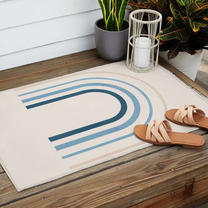 minimal geometric art 4 Outdoor Rug Gallery Image 2