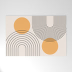 Mid Century Modern Geometric 70 (Rainbow and Sun Abstraction) Welcome Mat Gallery Image 1