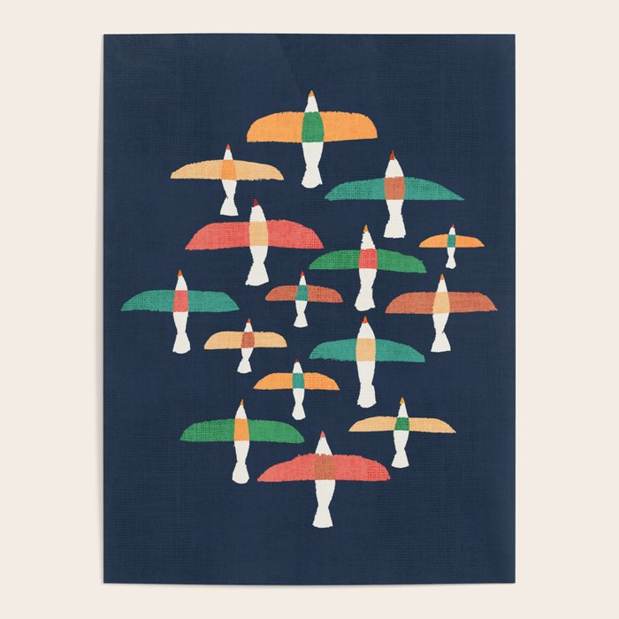 Vintage seagull Poster Gallery Image 4