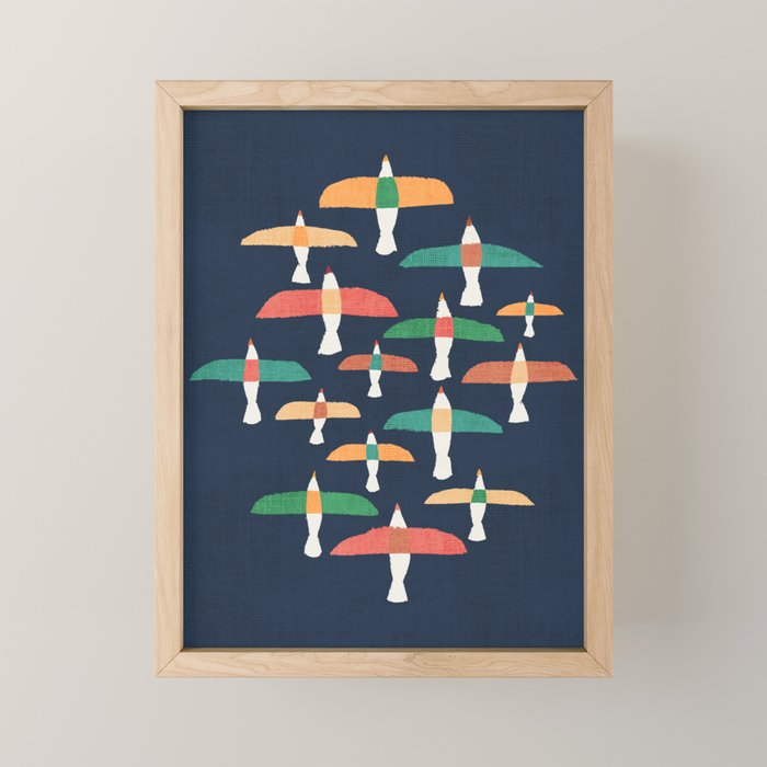 Vintage seagull Mini Art Print Gallery Image 1