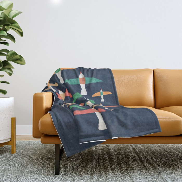 Vintage seagull Throw Blanket Gallery Image 1