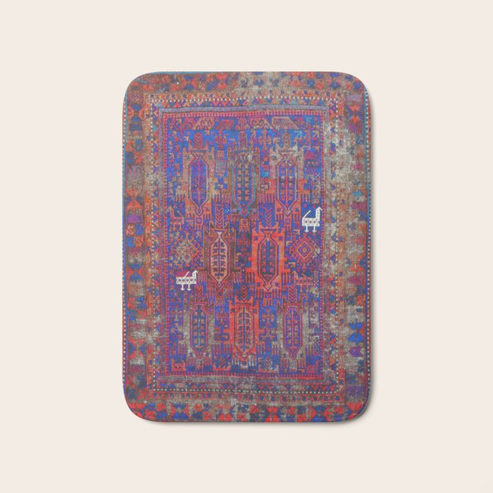 Antique Timuri Bird Baluch Main Carpet Print Bath Mat Gallery Image 1