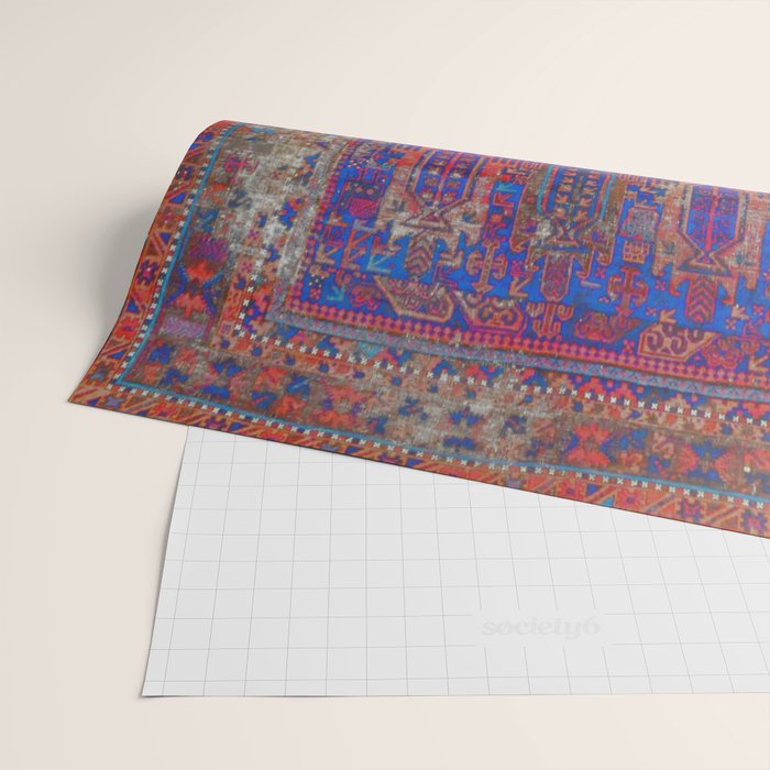 Antique Timuri Bird Baluch Main Carpet Print Wrapping Paper Gallery Image 2