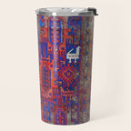 Antique Timuri Bird Baluch Main Carpet Print Travel Mug Gallery Image 2