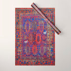 Antique Timuri Bird Baluch Main Carpet Print Wrapping Paper Gallery Image 1