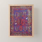 Antique Timuri Bird Baluch Main Carpet Print Mini Art Print Gallery Image 1