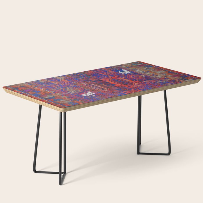 Antique Timuri Bird Baluch Main Carpet Print Coffee Table Gallery Image 1