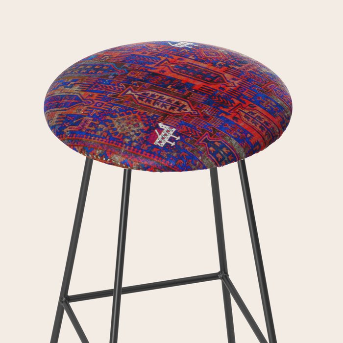 Antique Timuri Bird Baluch Main Carpet Print Stool Gallery Image 2