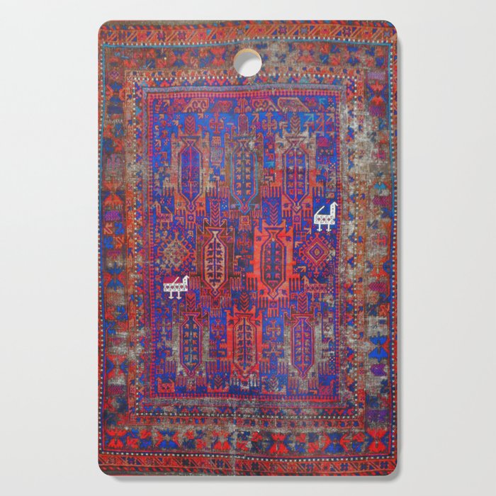 Antique Timuri Bird Baluch Main Carpet Print Cutting Board Gallery Image 1