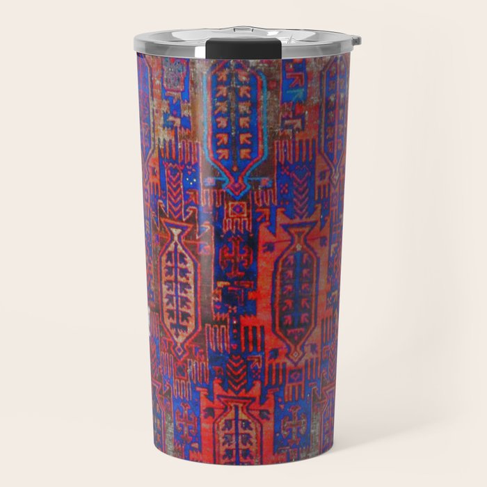 Antique Timuri Bird Baluch Main Carpet Print Travel Mug Gallery Image 1