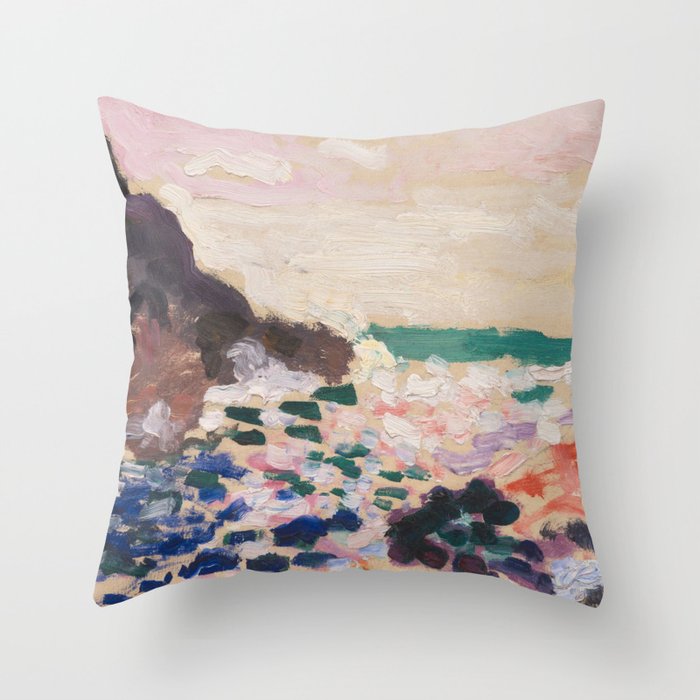 Henri Matisse - Seascape (Beside the Sea) Throw Pillow Gallery Image 1
