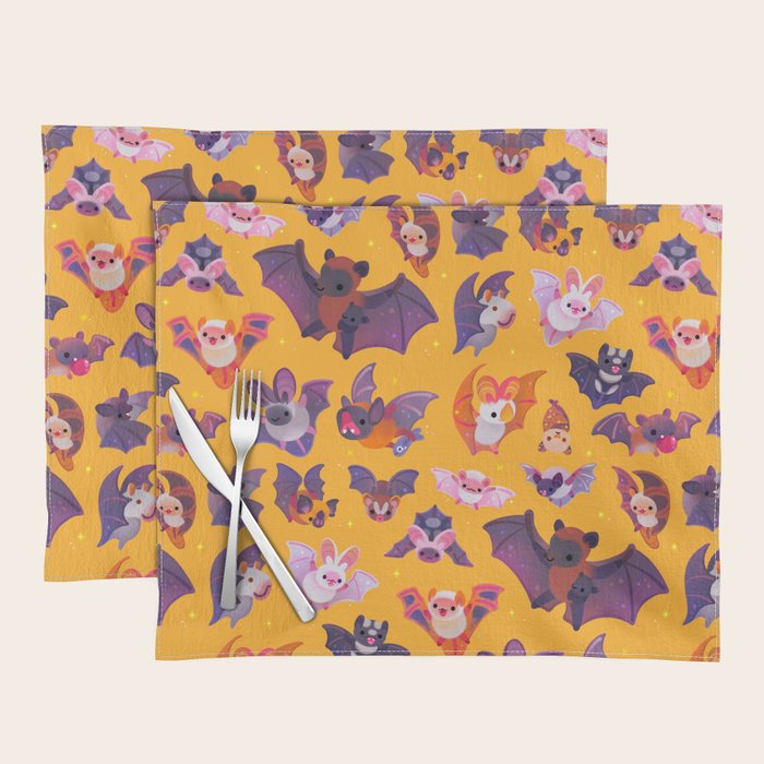 Bat - yellow Placemat Gallery Image 1