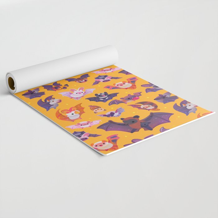 Bat - yellow Yoga Mat Gallery Image 2