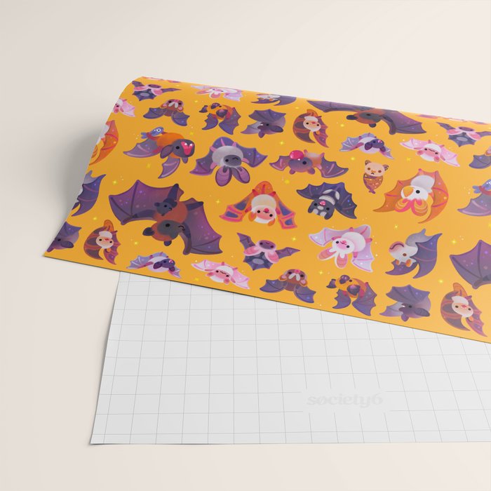 Bat - yellow Wrapping Paper Gallery Image 2