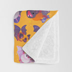 Bat - yellow Throw Blanket Gallery Image 3
