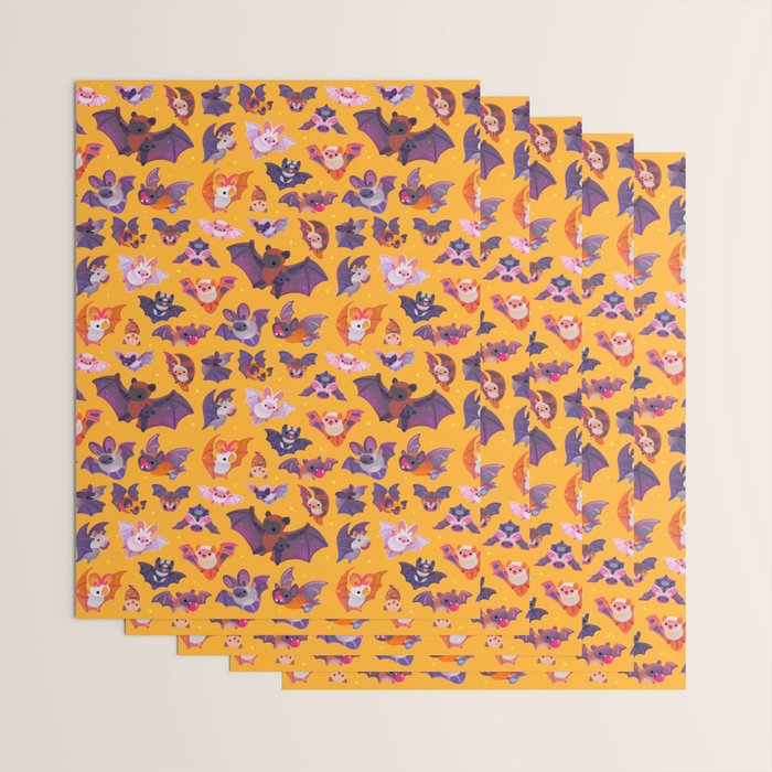 Bat - yellow Wrapping Paper Gallery Image 3