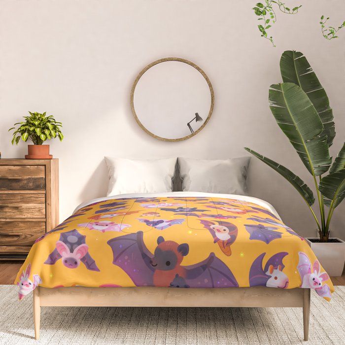 Bat - yellow Comforter Gallery Image 3