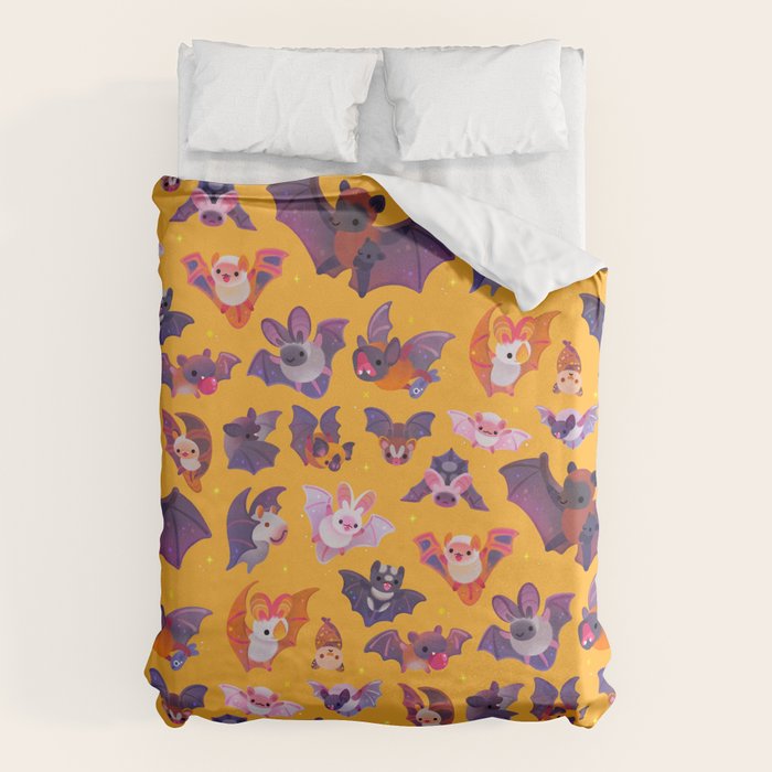 Bat - yellow Duvet Cover Gallery Image 6