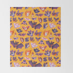 Bat - yellow Throw Blanket Gallery Image 2