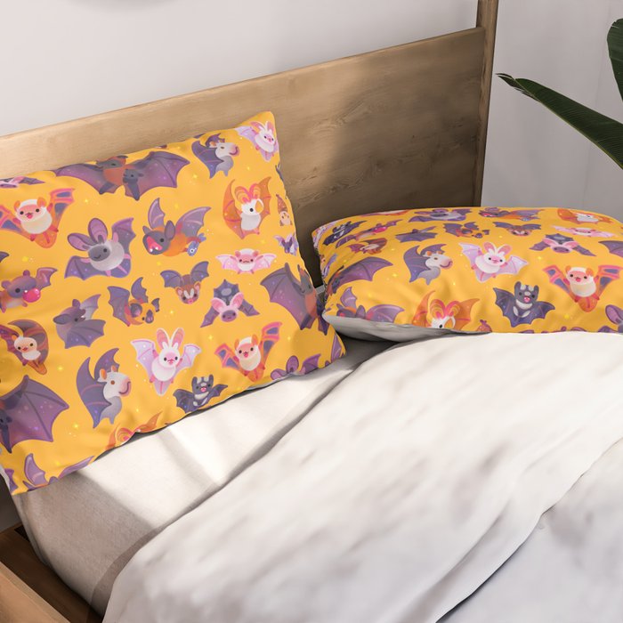 Bat - yellow Pillow Sham Gallery Image 2