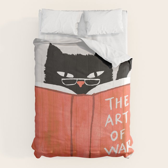 Cat reading book Comforter Gallery Image 1